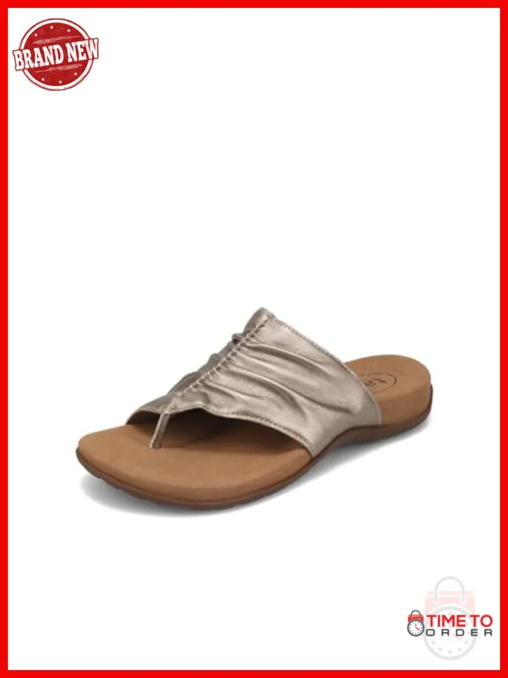 Full Grain Leather Slide Sandals with Arch Support